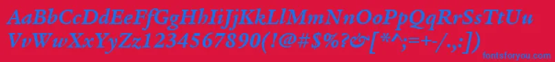 ItcLegacySerifLtBoldItalic Font – Blue Fonts on Red Background