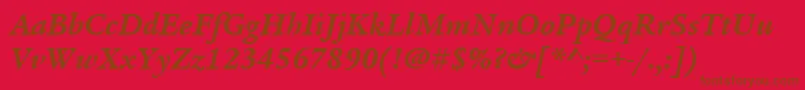ItcLegacySerifLtBoldItalic Font – Brown Fonts on Red Background