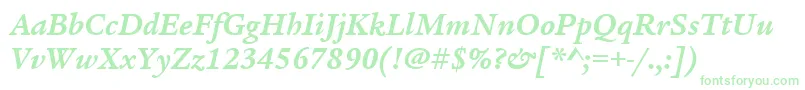 フォントItcLegacySerifLtBoldItalic – 緑のフォント