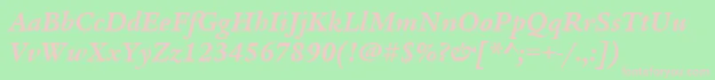 Police ItcLegacySerifLtBoldItalic – polices roses sur fond vert