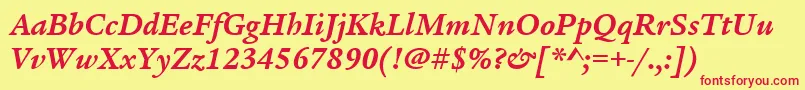 fuente ItcLegacySerifLtBoldItalic – Fuentes Rojas Sobre Fondo Amarillo