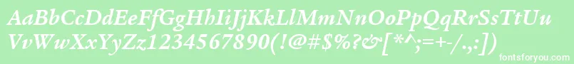 ItcLegacySerifLtBoldItalic Font – White Fonts on Green Background