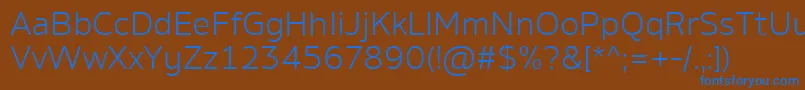 AminoLight Font – Blue Fonts on Brown Background