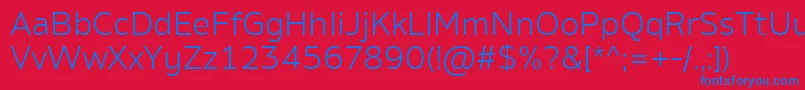 AminoLight Font – Blue Fonts on Red Background