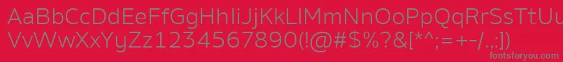 AminoLight Font – Gray Fonts on Red Background