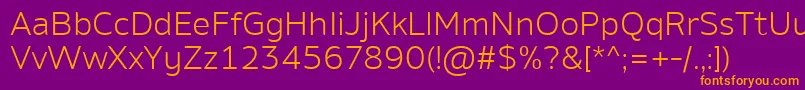 AminoLight Font – Orange Fonts on Purple Background