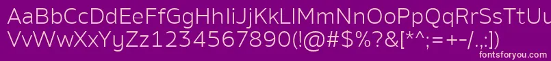 Weitere Informationen zur AminoLight-Schriftart AminoLight-Schriftart – Rosa Schriften auf violettem Hintergrund