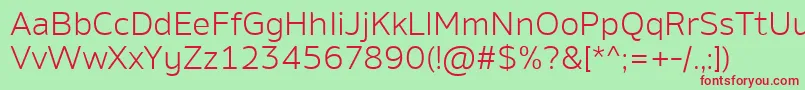 AminoLight Font – Red Fonts on Green Background