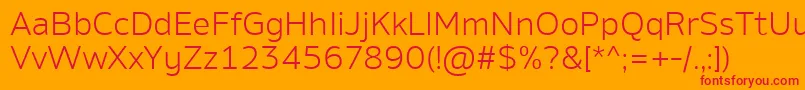 AminoLight Font – Red Fonts on Orange Background