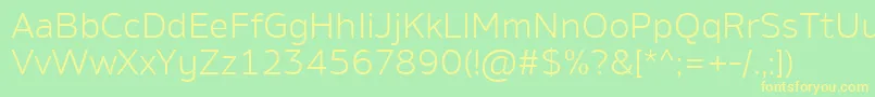 AminoLightフォントについての詳細 フォントAminoLight – 黄色の文字が緑の背景にあります
