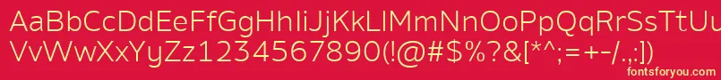 AminoLight Font – Yellow Fonts on Red Background