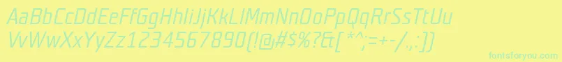 TeutonweissBolditalic-Schriftart – Grüne Schriften auf gelbem Hintergrund