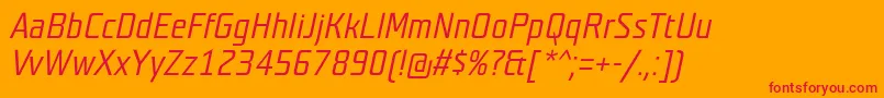 TeutonweissBolditalic Font – Red Fonts on Orange Background