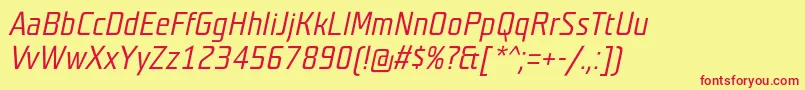TeutonweissBolditalic Font – Red Fonts on Yellow Background