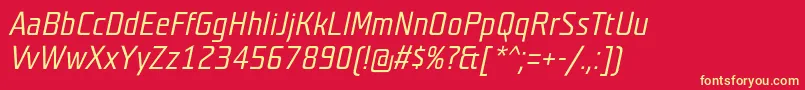 TeutonweissBolditalic Font – Yellow Fonts on Red Background