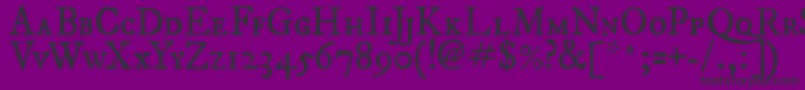 ImFellDwPicaRomanSc-fontti – mustat fontit violetilla taustalla
