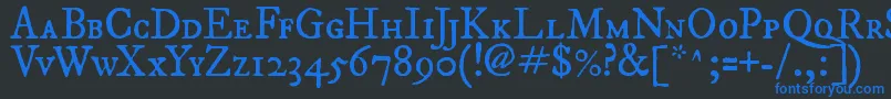 ImFellDwPicaRomanSc Font – Blue Fonts on Black Background