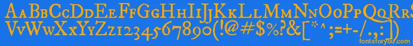 ImFellDwPicaRomanSc Font – Orange Fonts on Blue Background