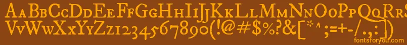 ImFellDwPicaRomanSc Font – Orange Fonts on Brown Background