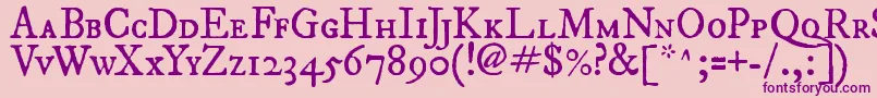 ImFellDwPicaRomanSc Font – Purple Fonts on Pink Background