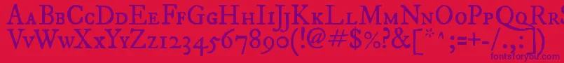 ImFellDwPicaRomanSc Font – Purple Fonts on Red Background
