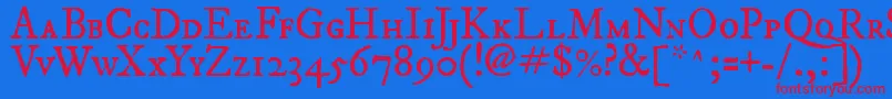 フォントImFellDwPicaRomanSc – 赤い文字の青い背景