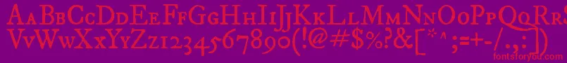 フォントImFellDwPicaRomanSc – 紫の背景に赤い文字