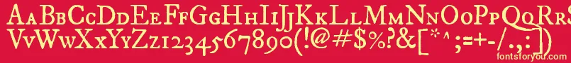 ImFellDwPicaRomanSc Font – Yellow Fonts on Red Background