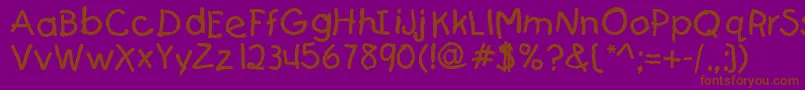 Fonte JerrysGame1 – fontes marrons em um fundo roxo