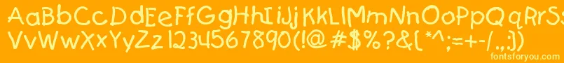 Czcionka JerrysGame1 – żółte czcionki na pomarańczowym tle