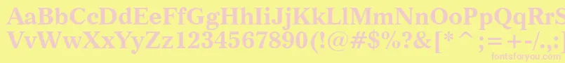 ImperialBoldBt Font – Pink Fonts on Yellow Background