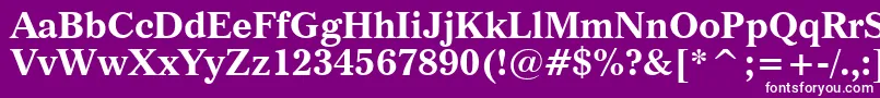 フォントImperialBoldBt – 紫の背景に白い文字