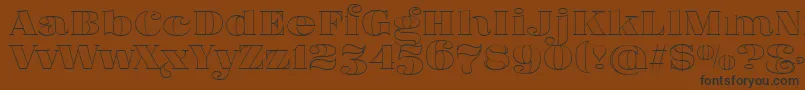 FatFlamingo5Outline-Schriftart – Schwarze Schriften auf braunem Hintergrund