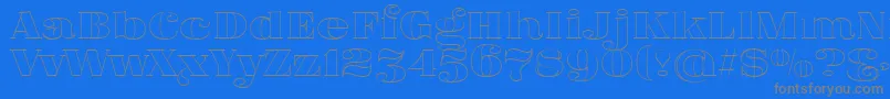 FatFlamingo5Outline Font – Gray Fonts on Blue Background