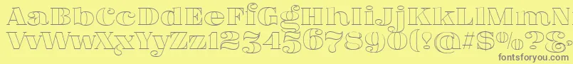 FatFlamingo5Outline Font – Gray Fonts on Yellow Background