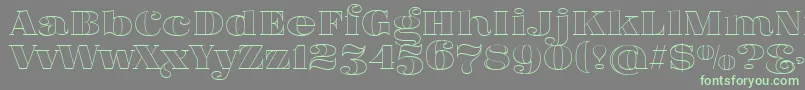 FatFlamingo5Outline Font – Green Fonts on Gray Background