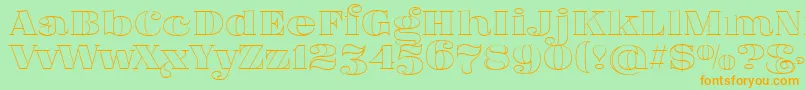 FatFlamingo5Outline Font – Orange Fonts on Green Background