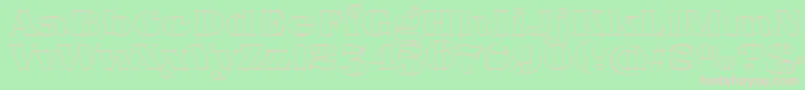 FatFlamingo5Outline-fontti – vaaleanpunaiset fontit vihreällä taustalla