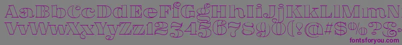 FatFlamingo5Outline-fontti – violetit fontit harmaalla taustalla