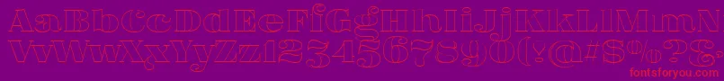 FatFlamingo5Outline-Schriftart – Rote Schriften auf violettem Hintergrund