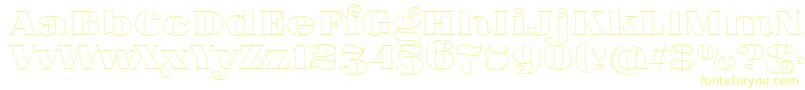 フォントFatFlamingo5Outline – 黄色のフォント