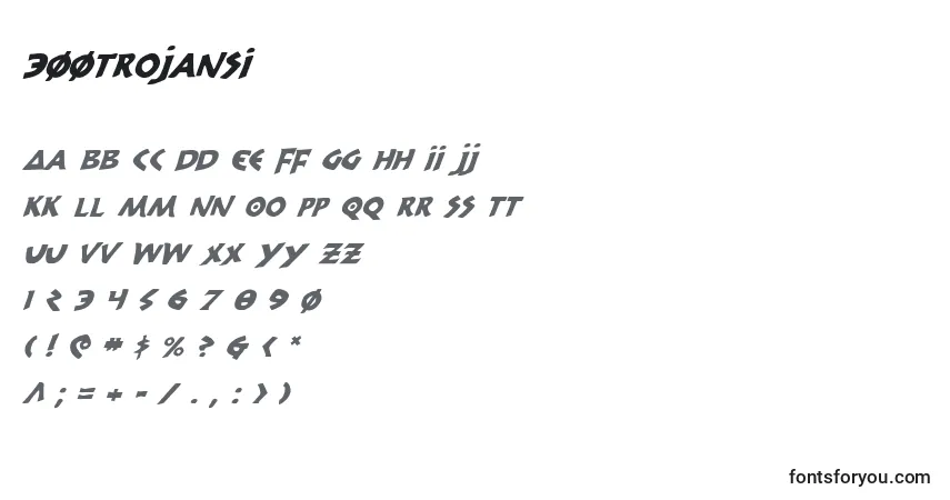 Schriftart 300trojansi – Alphabet, Zahlen, spezielle Symbole