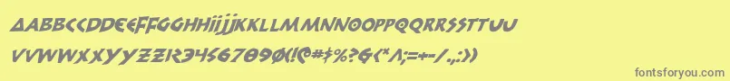 フォント300trojansi – 黄色の背景に灰色の文字