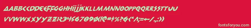 フォント300trojansi – 赤い背景に緑の文字