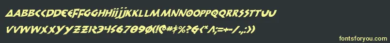 フォント300trojansi – 黒い背景に黄色の文字