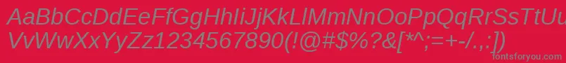 LiberationsansItalic Font – Gray Fonts on Red Background