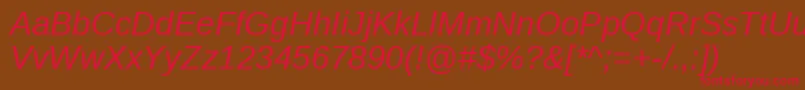 LiberationsansItalic Font – Red Fonts on Brown Background