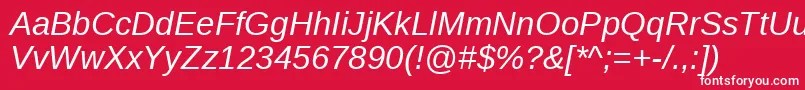 LiberationsansItalic Font – White Fonts on Red Background
