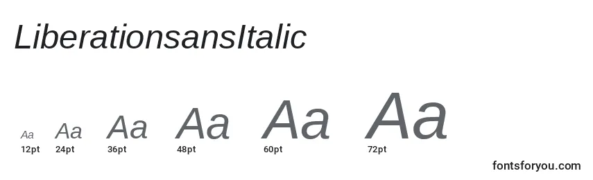 Размеры шрифта LiberationsansItalic