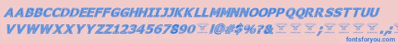 フォントGeneseestItalic – ピンクの背景に青い文字